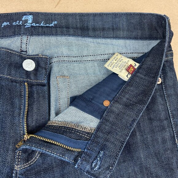 7 for All Mankind Straight Leg Jeans Womens 30 Dark Wash Five Pocket Zip 7Fam - Picture 3 of 10